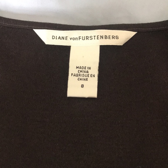 Diane von Furstenberg Silk Wool Ailis Pheasant Feather Print Dress 8 Vintage DVF - Picture 15 of 16